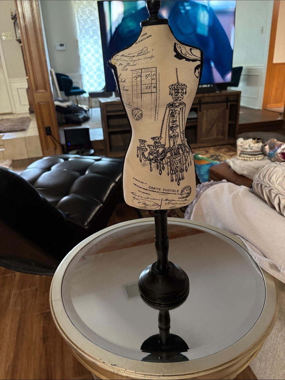 Paris Decorative Dress Form Mannequin on Stand - Cream & Black